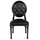 Flash Furniture HERCULES Series King Louis Chairs with Tufted Back, Black Vinyl Seat & Black Frame - 2 Pack-Set of 2 Classic Styles