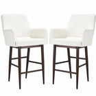 Plata Decor Isaak Stools with Walnut Metal Legs - White - 2 Pack-Counter stool