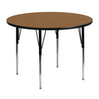 Flash Furniture 48" Round Oak Thermal Laminate Activity Table - Standard Height Adjustable Legs-Popular Round Activity Table