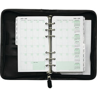 Agenda de jour non daté rechargeable en vinyle Fresno Day-Timer - noir - portable - 3 3/4 po x 6 3/4 po - bilingue-Format des pages :  3 3/4 po x 6 3/4 po