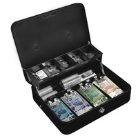 Royal Sovereign Tiered Tray Cash Box - Black-Five Compartment Tiered Coin Tray for fast and easy handling of coins