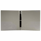 JAM Paper Plastic 3 Ring Binder, 1 1/2", Smoke Grey (762T15SM)-Binders feature a folder pocket on inside flap