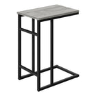 Monarch Specialties 2171 Accent Table - 24"H/Grey/Black Metal-Product dimensions: 18 Inch W x 11.75 Inch D x 24 Inch H