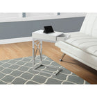 Monarch Specialties 3170 Accent Table - Chrome Metal/Glossy White With A Drawer-1 Drawer