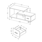 Monarch Specialties 2609 Tv Stand - 48"L/White/White Marble Top/1 Drawer-Monarch Specialties is a leader in furniture and home decor, developing products that offer outstanding value and style for over 50 years; your purchase will be well packaged for protection and to facilitate timely delivery.