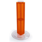 Azar Displays 24" x 4" x 4" 4-Sided Revolving Pegboard Counter Display, Orange Translucent (700222-ORG)-Interlocking four-sided pegboard tower and 14-1/2" diameter revolving clear plastic base