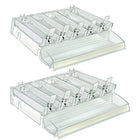 Azar Adjustable Short Divider Bin Cosmetic Tray - Clear - 2 Pack-Sold in Packs of: 2