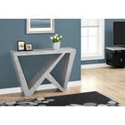 Monarch Specialties 2436 Accent Table - 48"L/Cement-Look Hall Console-Ample surface area for displaying pictures, decorative pieces or books
