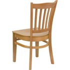 Flash Furniture HERCULES Series Vertical Slat Back Natural Wood Restaurant Chair - 2 Pack-Solid European Beech Hardwood Construction