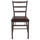Flash Furniture HERCULES Series Brown Folding Ladder Back Metal Chair with Brown Vinyl Seat - 2 Pack-225 lb. Weight Capacity