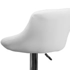 Flash Furniture – Tabouret de bar ajustable à siège baquet en vinyle blanc et à pied chromé (CH82028AWH)-Mousse ignifuge CA117