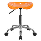 Flash Furniture Vibrant Orange Tractor Seat & Chrome Stool-Tractor Style Stool