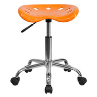 Flash Furniture Vibrant Orange Tractor Seat & Chrome Stool-Tractor Style Stool