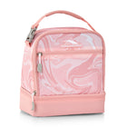 High Sierra Stacked Compartment Lunch Kit - Pink Marble/Bubble Gum Pink-100% polyester fabric