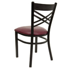 Flash Furniture HERCULES Series Black "X" Back Metal Restaurant Chair - Burgundy Vinyl Seat - 2 Pack-2.5" Thick Foam Padded Seat