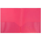 JAM Paper Plastic POP Two Pocket Folders, Pink, 12 Pack (382Efug)-Pink