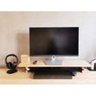 DecentLiving Monitor Stand Riser - 36" - Solid Cherry-Built-in keyboard and cable management features