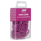 JAM Paper Circular Coloured Papercloops, Hot Pink Round Paper Clips, 5 Packs of 50, 250 Total (2187136g)-Length: 1"