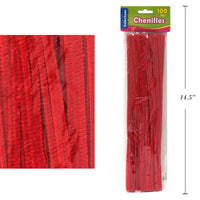 Selectum Pipe Cleaners - 12" - Red - 100 Pack-Red