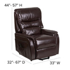 Flash Furniture HERCULES Series Brown Leather Remote Powered Lift Recliner-Plush Pillow Back