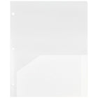 JAM Paper Plastic Heavy Duty 3 Hole Punched 2 Pocket School Folders, Clear, 108 Pack (383HHPCLA)-Shipping weight: 13.6 lbs