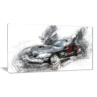 Designart Black Luxury Super Car Gallery-Wrapped Canvas, (PT2630-32-16)-Print