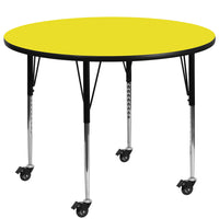Flash Furniture Mobile 48" Round HP Laminate Activity Table - Yellow-Popular Round Activity Table