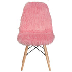 Flash Furniture Faux Fur Shaggy Chair, Light Pink (4DL8)-Set of 4 Accent Side Chairs
