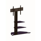 TygerClaw TV Stand with 3 Shelves, 5.5" x 41.3" x 19.7", Black-3-Layers TV Stand with 3 black glasses(2 Small layer + 1 Wide Layers)