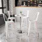 Flash Furniture 23.75" Round Adjustable Height White Wood Table-White Wood Top