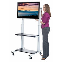 Luxor Crank Adjustable Flat Panel TV Cart, Black, (CLCD)-The Luxor CLCD LCD TV Cart is ideal for office applications, presentations, and more.