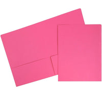JAM Paper Premium Paper Cardstock Two Pocket Presentation Folders, Magenta Pink , 100 Pack-Pink Cardstock Folders