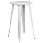 Table ronde 24 po en métal blanc à hauteur de bar, intérieur/extérieur (CH-51080-40-WH-GG)-Table à café en métal