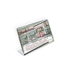 Azar Displays 4" x 6" Horizontal Slanted L-Shape Acrylic Sign Holder, 10 Pack (112727)-Plastic sign holder features slant back design that highlights important information