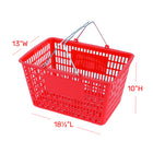 FuTECH Chrome Handle Shopping Basket - 18.5"L x 13"W x 10"H - Red - 4 Pack-18.5"L x 13"W x 10"H