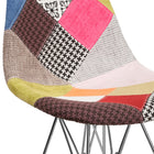 Flash Furniture Elon Series Milan Patchwork Fabric Chair with Chrome Base-CA117 Fire Retardant Foam