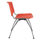 Chaise empilable en plastique orange de la série HERCULES, capacité de 880 lb avec cadre enduit de poudre grise titane-Quantité de pile: 25