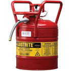 Justrite D.O.T. AccuFlow Safety Cans, 5/8" x /4" x 17 1/4", Red-Hold-down bracket with easy-to-grip tightening screw prevents vapour release and spills during transport