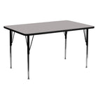 Flash Furniture 24''W x 60''L Rectangle Activity Table with 1.25'' High Pressure Top and Standard Height Adjustable Legs, Grey-Grey Laminate