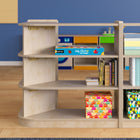 Flash Furniture - Unite de rangement de coin ouverte Bright Beginnings de qualite commerciale à 3 niveaux en bois (MKKE24053)-Nettoyer avec un chiffon humide