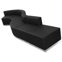 Flash Furniture HERCULES Alon Series LeatherSoft Reception Configuration, 5 Pieces,  Black-Contemporary Reception Set