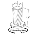 Azar Displays 12" x 4" x 4" 4-Sided Revolving Pegboard Counter Display, Green (700220-GRE)-12"H x 4"W x 4"D