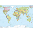 Komar World Map Mural, Multicolor-Printed on non woven