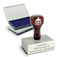Sterling Marking Products Custom Name and Address Stamp, Rubber With Blue Ink Pad-1