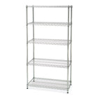 Seville Classics 5-Shelf Shelving System with Wheels - 72" H x 36" W x 18" D-Zinc plated steel provides necessary corrosion resistance in dry environments 