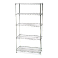 Seville Classics 5-Shelf Shelving System with Wheels - 72" H x 36" W x 18" D-Zinc plated steel provides necessary corrosion resistance in dry environments 