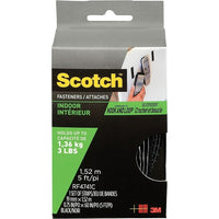 Scotch Indoor Fasteners, 3/4" x 5', Black, 1 Set Pack-Ideal organizers for storage closets or work areas