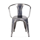 Nicer Furniture Stackable Industrial Tolix A Style Armchair - Gunmetal - 4 Pack-Gunmetal Design