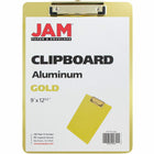 JAM Paper Standard Plastic Clipboard - Gold-Size: Letter (9 x 12.5 inches). Easy to stack and organize. Fits in most bags, backpacks, and brief cases.