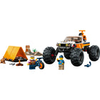 LEGO City 4x4 Off Roader Adventures Playset - 252 Pieces-Playset includes a toy 4x4, 2 mountain bikes, tent, campfire and off-road-terrain setting, plus 2 minifigures and an animal figure